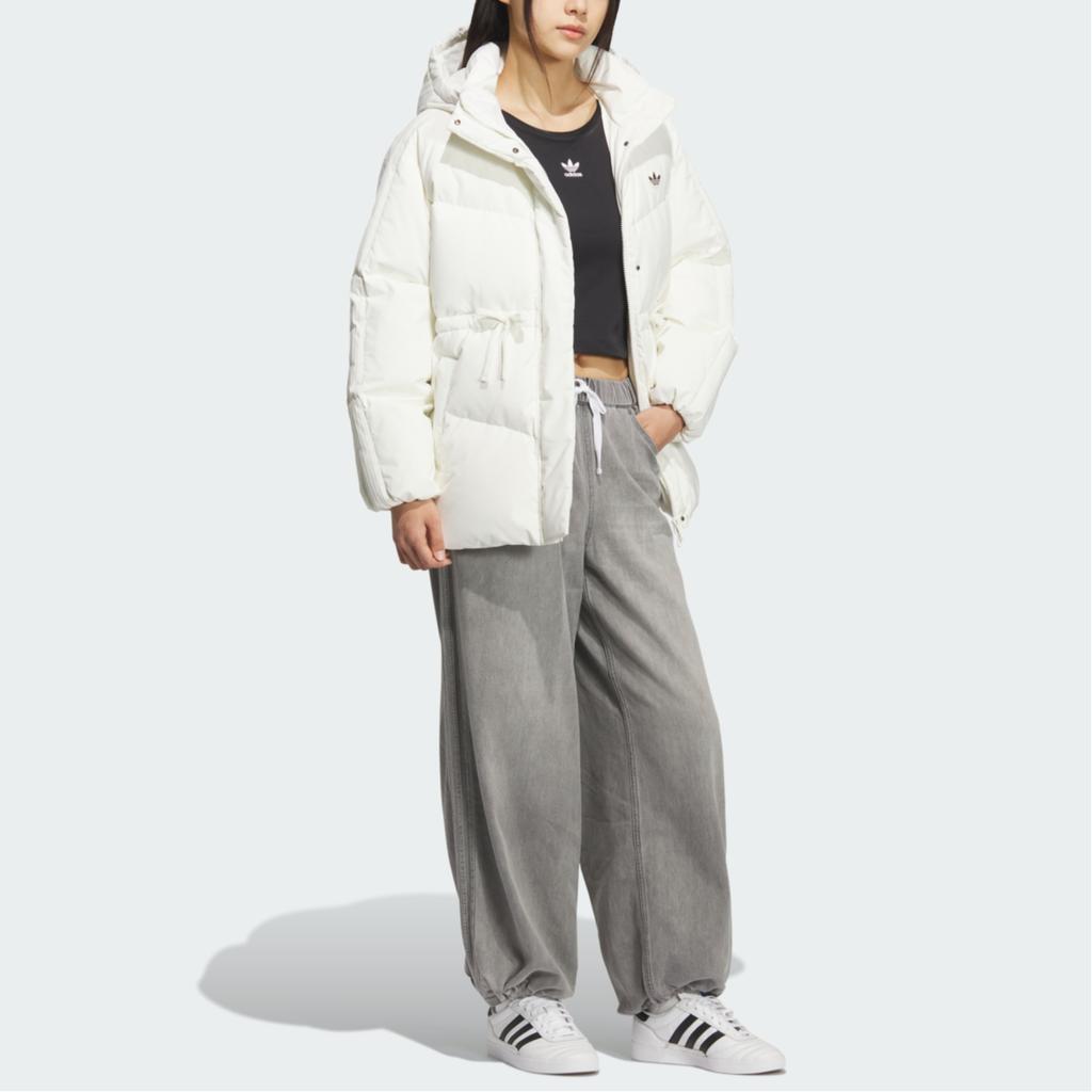 Adidas Originals Bow Mid Down Comfortable Warm Sports Duck Down Hooded Jacket Women jackets KF3685
