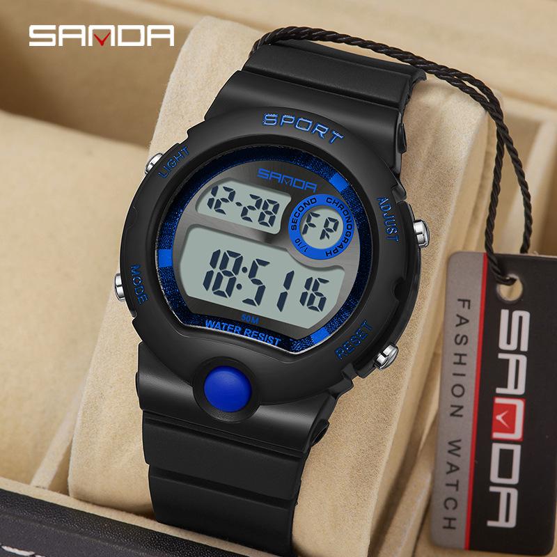 Sanda Unisex Sports Electronic Watch - Stylish, Versatile, Multi-functional with Large Simple Dial