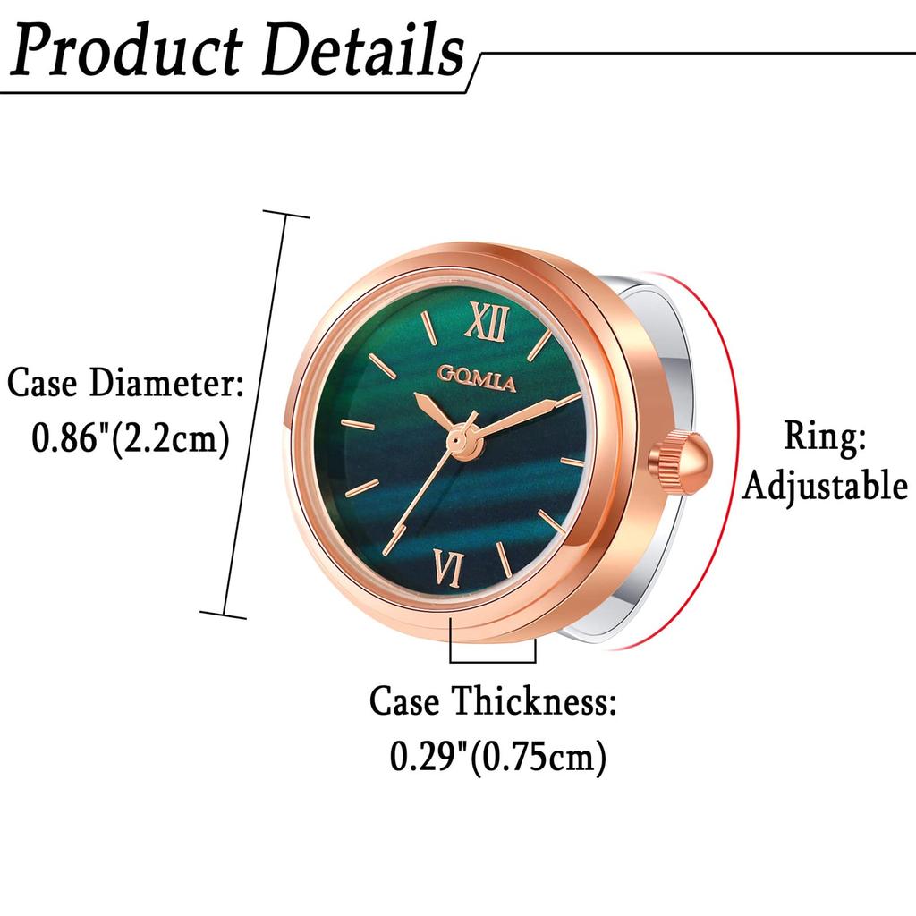 Ring Watch Women's Free Size 3ATM Waterproof Ring Watch Roman Analog Fashion Rose Gold
