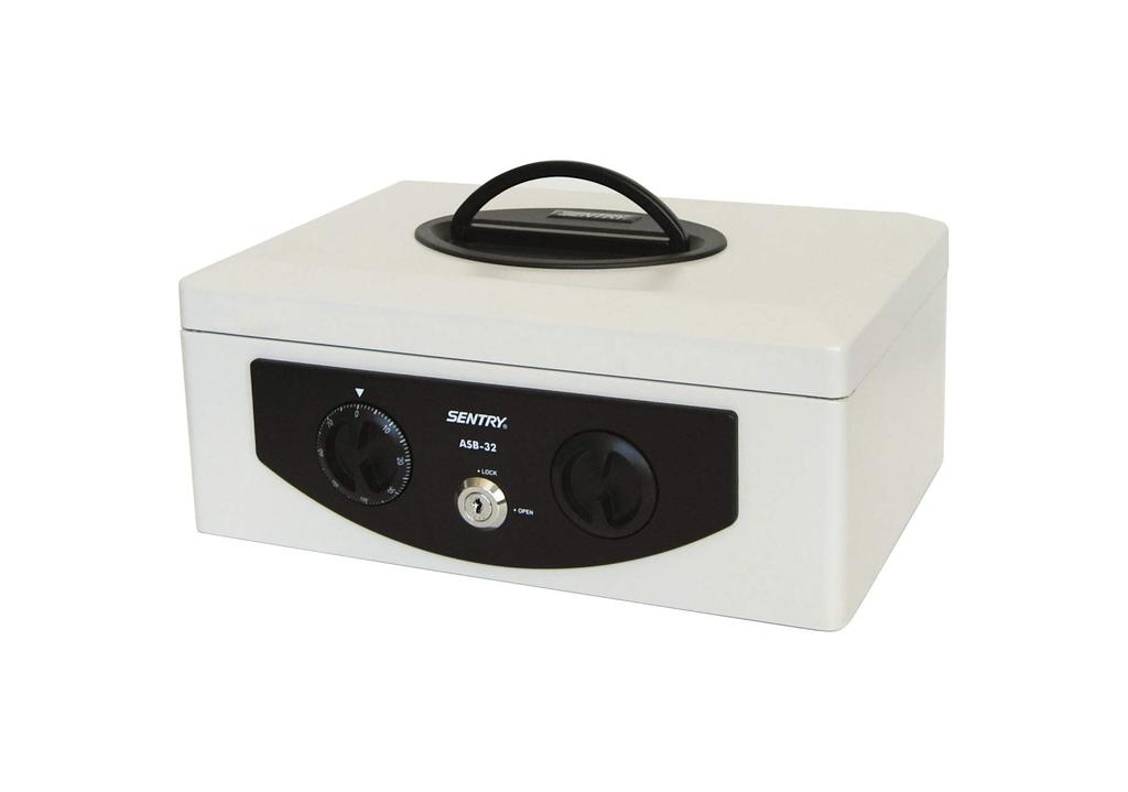 SENTRY Portable Small Cash Storage Box with B5 Dial and Key Coin Light Gray ASB-32 Safe, Box, Key, Size, Lock, Case, One-Touch Open,