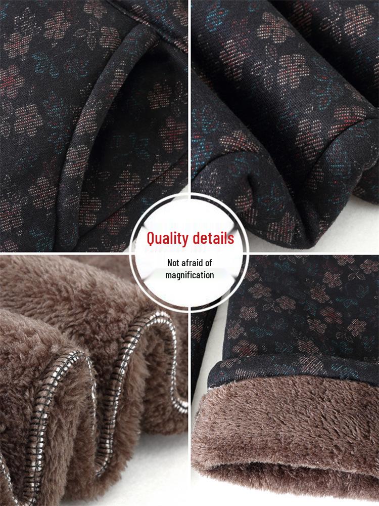 Mom's Cotton Velvet Thick Warm Winter Pants for Elderly Women