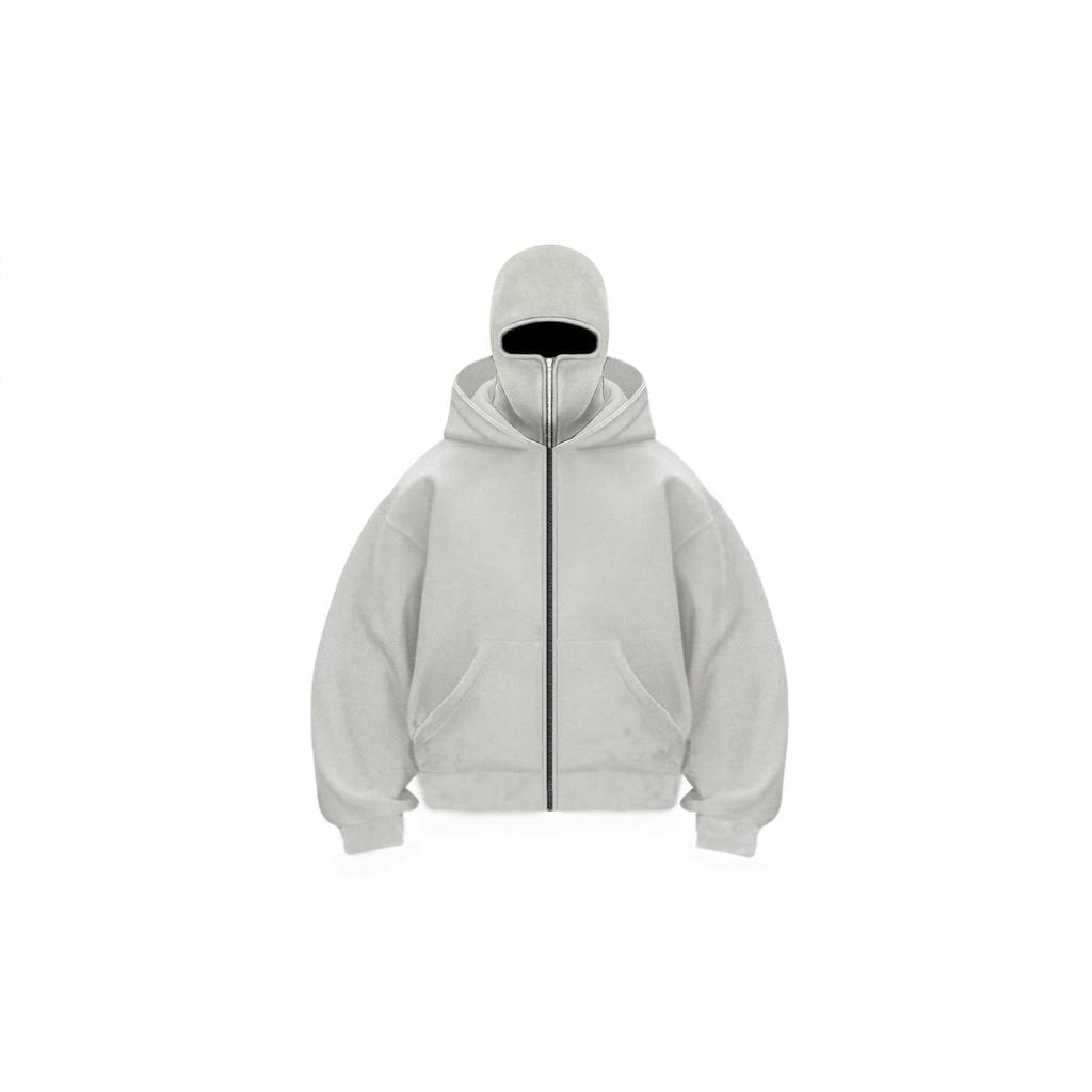 Unisex European Plus Size Double Hood Zippered Sweatshirt Jacket for Autumn/Winter