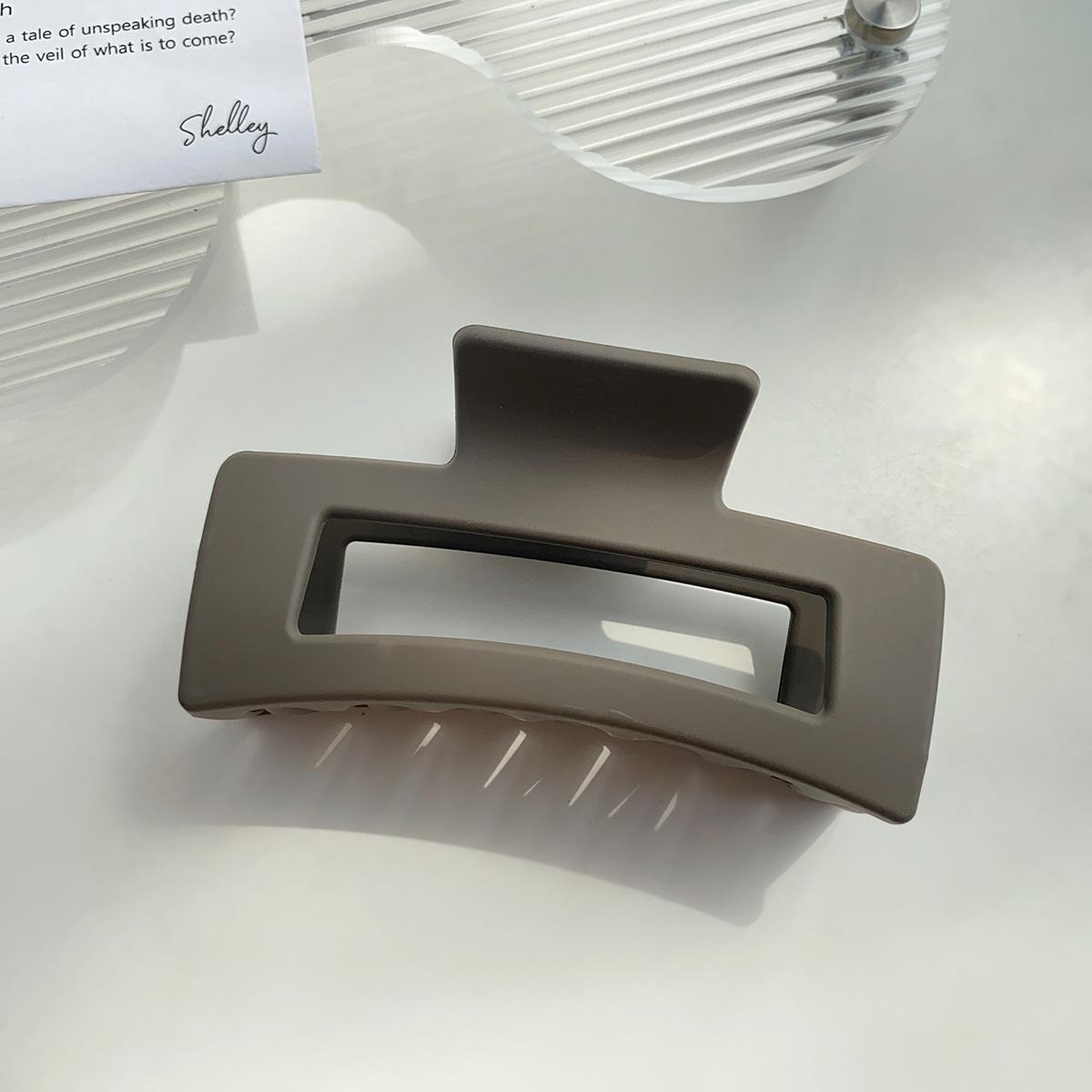 

Модні великі квадратні заколки для волосся Кігті з матового матового фактурного пластику, суцільні шпильки для волосся для жінок, головні убори, аксесуари для волосся one size коричневий