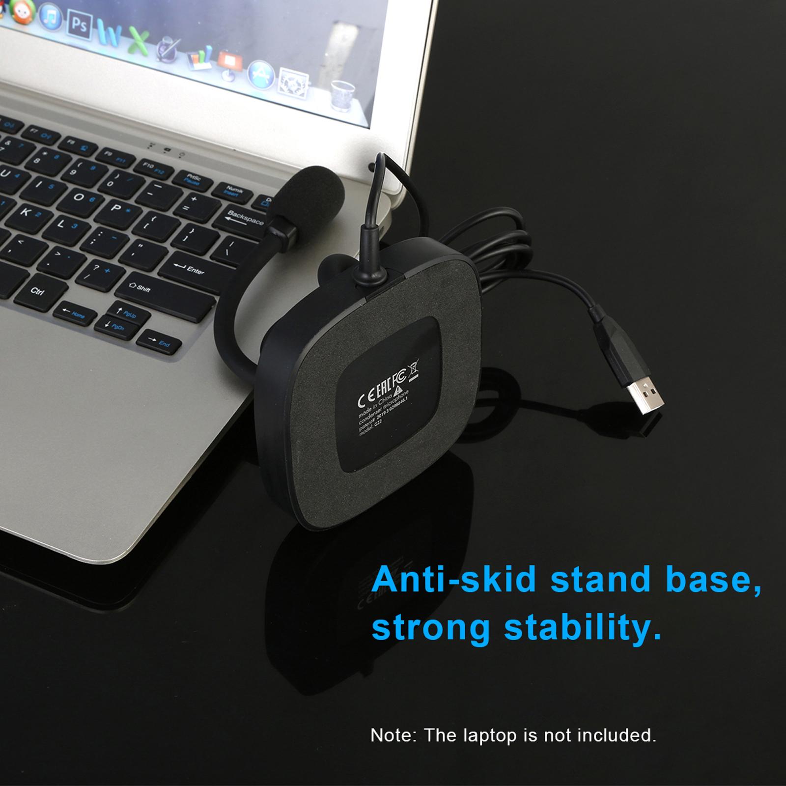 

Desktop Computer Microphone USB Wired Microphone 360 Degrees Omnidirectional Condenser Mic Adjustable Neck with Mute