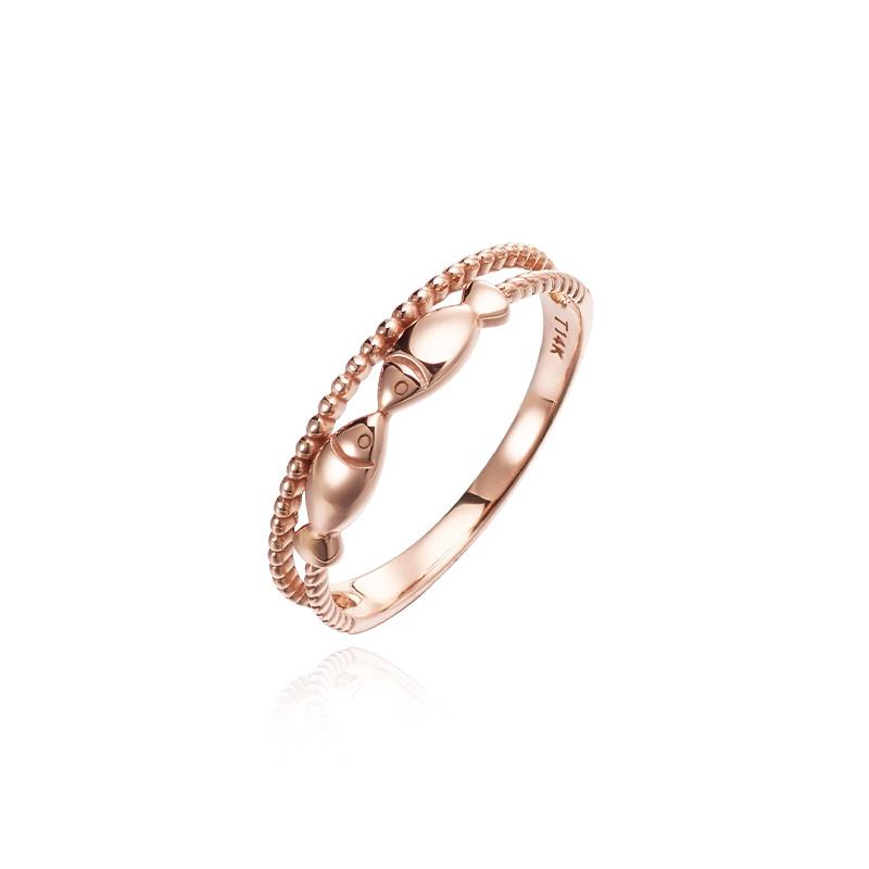Tirrlirr 14K Pink Gold Lucky Fish Connect Ring Trjk4P00349M