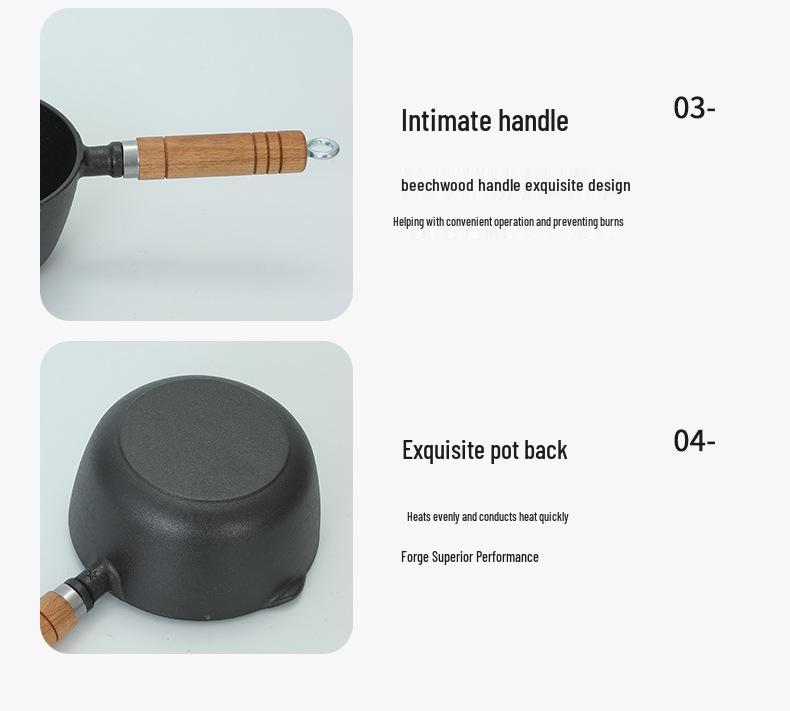 Gusseisen Antihaft Milch- & Babytopf - Ideal zum Erhitzen von Milch, Kochen von Nudeln, Schmoren von Suppe, Frittieren & mehr. Japanisches Design.