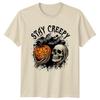Stay Creepy Halloween T-Shirt Gothic Skull Pumpkin Spooky Dark Art Gift