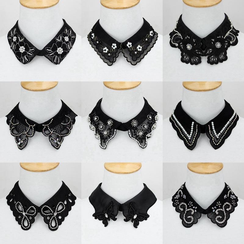 Perfekte Übereinstimmung Perlen Damen Falscher Kragen Hemd Spitze Abnehmbarer Kragen Für Damen Fake Kragen Abnehmbar Kleidung Accessoires Nep Kragen Halsband