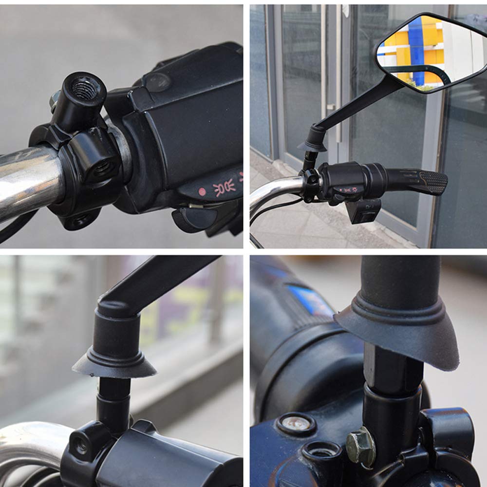 ELIFEPARTS Motorcykelspegelfäste Klämma Monteringsklämma Spegelhållare 0,4 tum (10 mm) Positiv skruv Spegelapplikation Svart