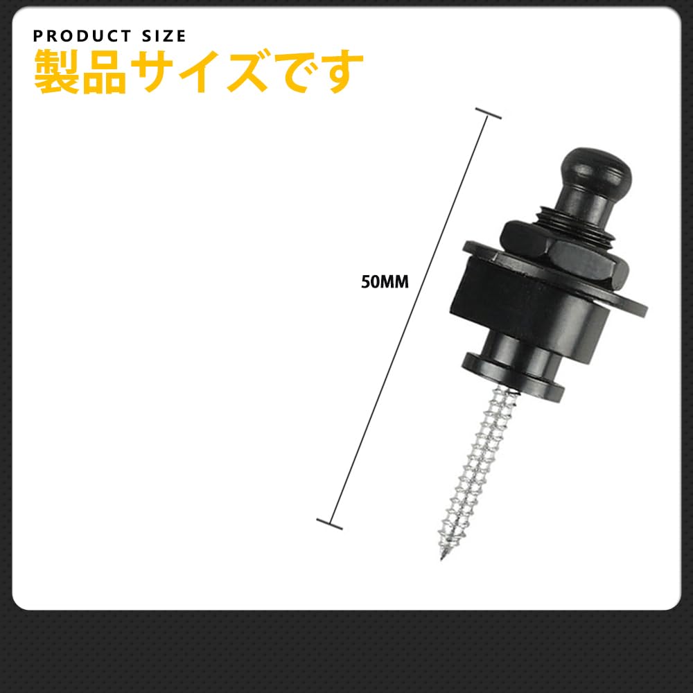 Strap Lock Detachable Guitar Locking Strap Pins for Electric Guitars and Easy Suitable for and Electric Pack of 4 Pins, Buckle, Basses, Installation,