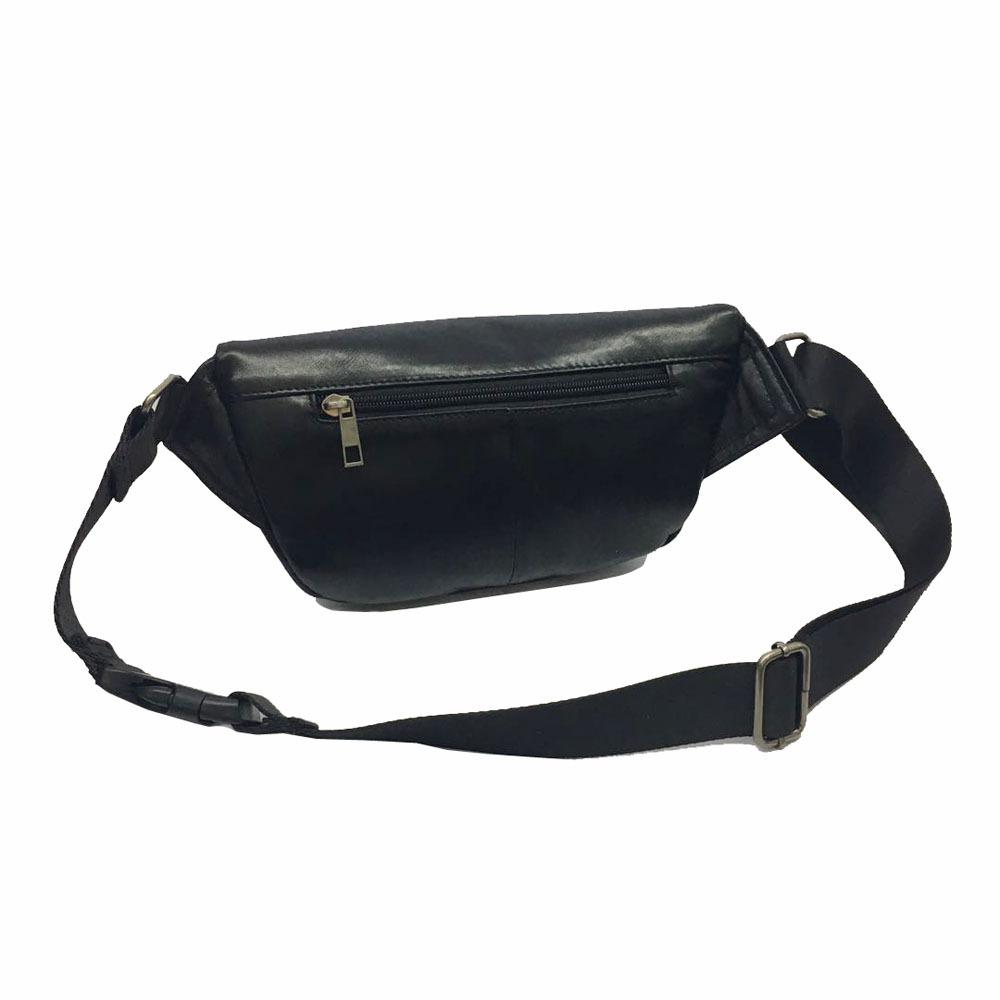 Genuine Leather Men'S And Women'S Fanny Packs, Cowhide Shoulder Messenger Bags, Black Fanny Packs, Genuine Leather Bags.