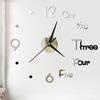 3D DIY Wall Clock Stickers for Decoration Living Room Quartz Needle Self Adhesive Hanging Watch
