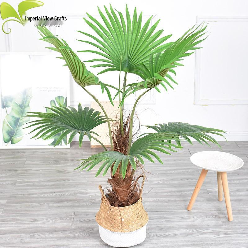 Artificial Fan Palm and Bamboo Floor-Standing Garden Decoration for Photography