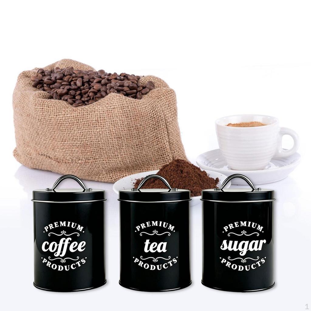 Coffee Tea Sugar Container Food Storage Jar Flour Kitchen with Lids Gadget Dining Room