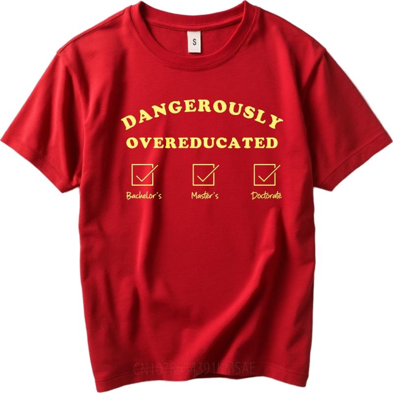 Унисекс Летняя Футболка для Подростков Опасно Переучившийся Бакалавр Магистр Доктор Короткий Рукав С Принтом Круглый Вырез Футболка S