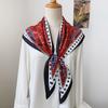 New Denim Blue Printed Triangle Scarf Waist Seal Multi-functional Sunscreen Shawl Headscarf Scarf High-end Waist Silk Scarf