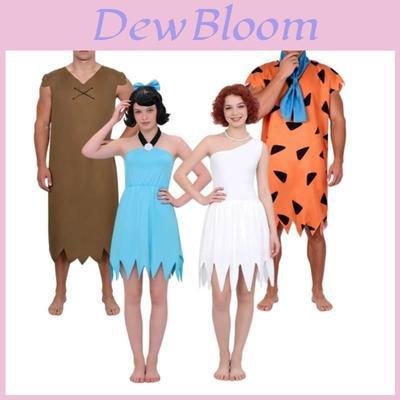 The Flintstones Betty Barney Fred Wilma Cosplay Costume Set With Polyester Fabric For Halloween Party And Themed Events