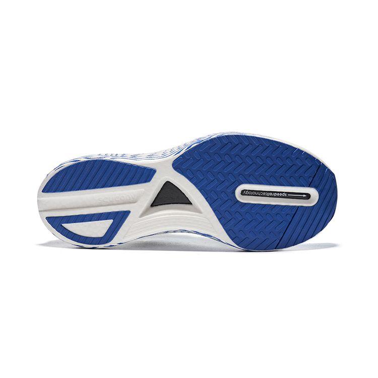 SAUCONY Endorphin Pro 3 Lace-Up Non-Slip Durable Low-Top Carbon Plate Marathon Running Shoes Unisex Running Shoes Yellow Blue S20755-203
