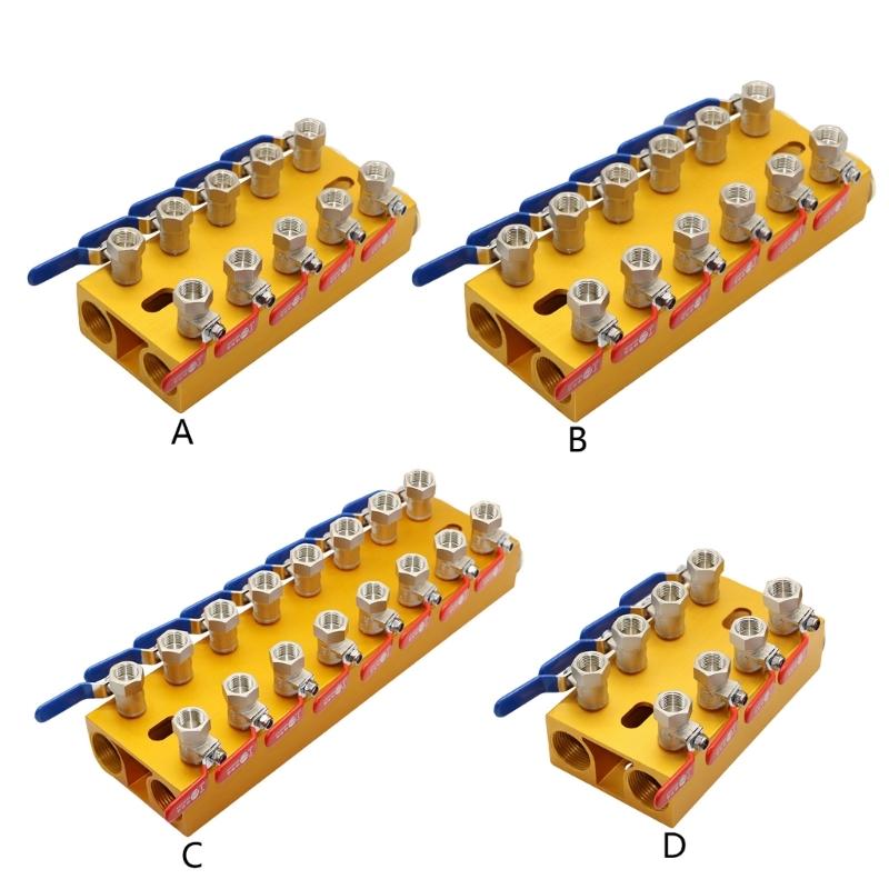 Multiports Water Manifold Aluminum Water Flows Controller 4/5/6/8In 4/5/6/8Out Handle For Injection Molding Equipment