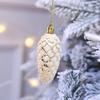 5Pcs/Box Christmas Hanging Pinecone Glitter Reusable Unbreakable Xmas Tree Decoration Plastic Pine Cone Ornament Party Supplies