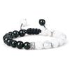 Volcanic Rock & White Turquoise Snowflake Bracelet Set