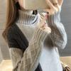 2024 Korean Style Women's High-Neck Sweaters and Loose Outerwear for Autumn and Winter