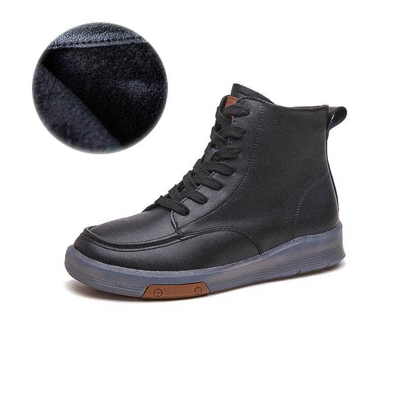 

Ботинки женские 2025 новые осенне-зимние женские ботинки средней высоты кожаные мягкие высокие повседневные туфли на мягкой подошве универсальные на плоской подошве короткие ботинки 41