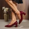 Summer Women's High Heels Red High-end Shallow Mouth Comfortable and Fashionable Versatile Outer Wear Height-increasing Single Shoes