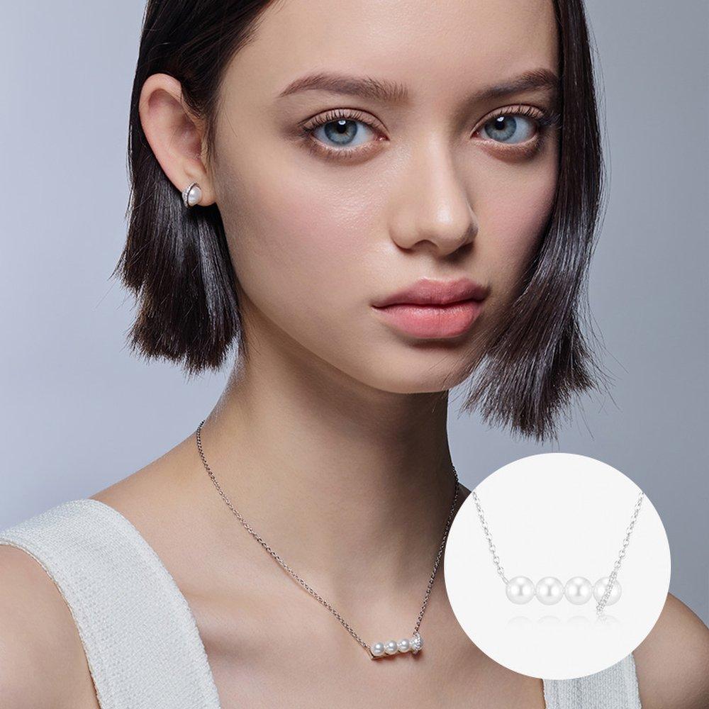 

1992 Perla Sterling Silver White Necklace A251Sn1751Wph