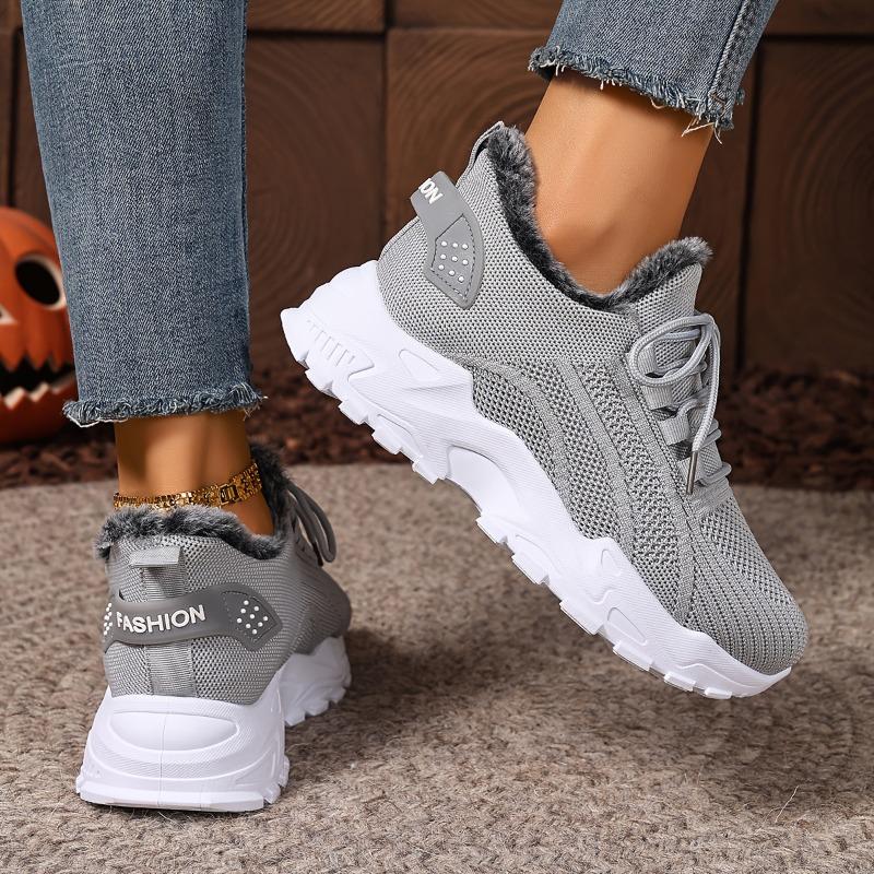 Damen Winter Warm Rutschfest Plüschfutter Sneaker/Laufstiefel