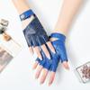 Leather Half-Finger Gloves Ladies Open Fingers Driving Outdoor Motorcycle Motorcycle Motorcycle Fashion Fitness Sports Dance Tide