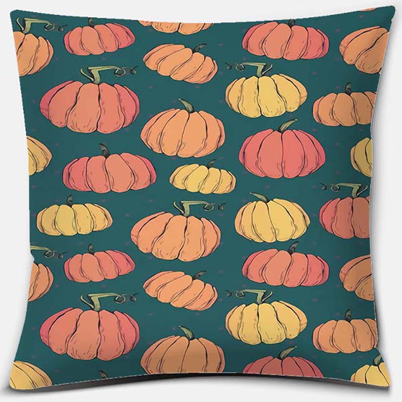Pumpkin Halloween Thanksgiving Printing Series Pattern Pillowcase Square Pillowcase Home Office Decoration Pillowcase