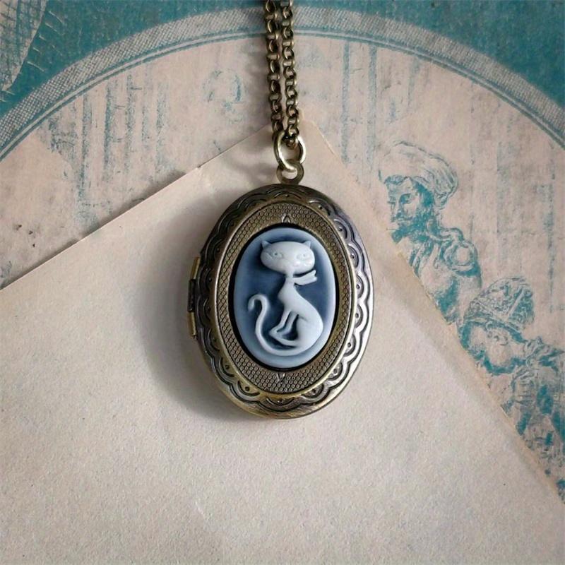 

Готический креативный сделай сам фоторамка кулон ожерелье для мужчин и женщин винтажный кот персонализированные ювелирные аксессуары