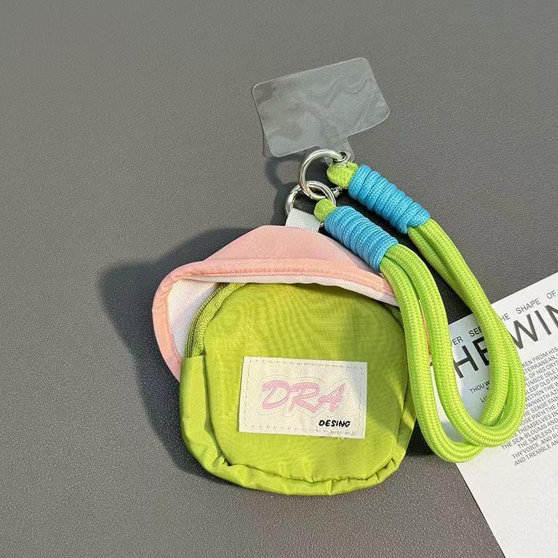 Trendy Colorful Soft Small Backpack with Coin Purse, Hand Strap & Contrasting Color Lanyard Pendant