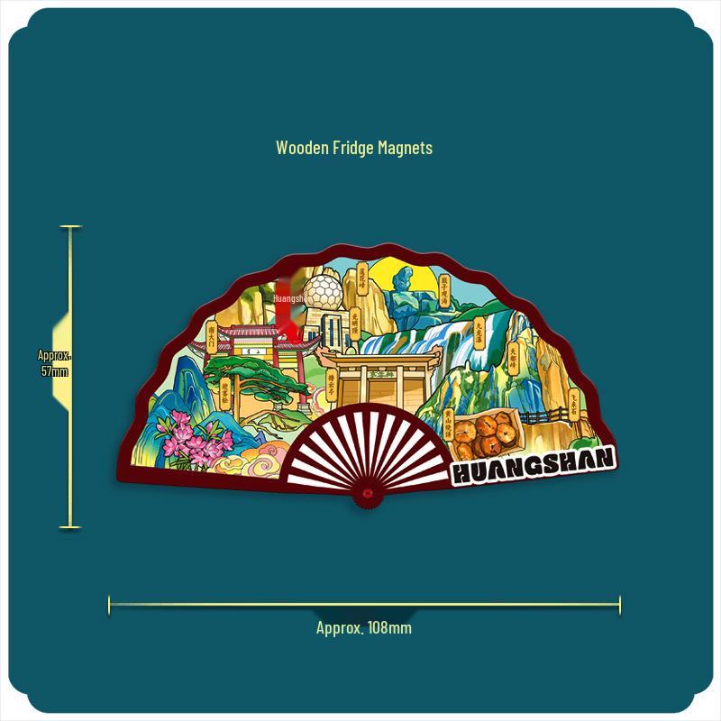 Huangshan China 3D Holz Kühlschrankmagnet: Kreatives kulturelles Reisesouvenir