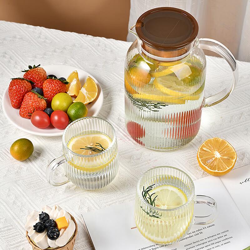 Glass Water Pitcher & 4-Cup Set
