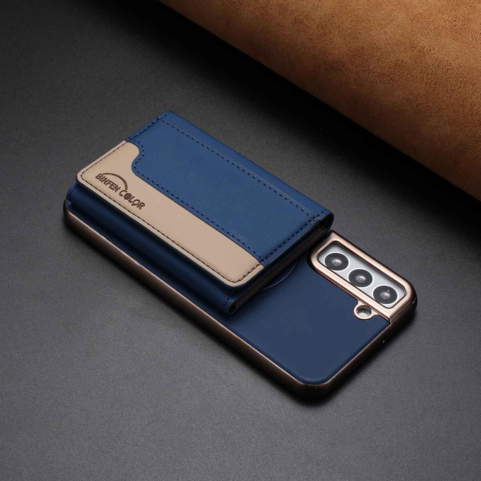 

Detachable Zipper Card Holder Wallet Case for Samsung Galaxy S25 Ultra S24 FE S23 Plus S22 + S21 Magnetic Leather Phone Cover Galaxy S23+ темно-синього кольору