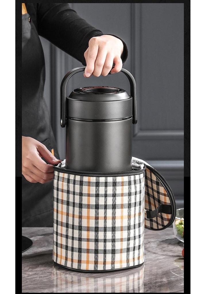Winter Stainless Steel Insulated Multi-layer Lunch Box - Portable, Large Capacity, Keeps Food Hot for 24 Hours, Perfect for Home or Office.