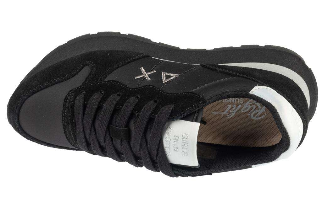 SUN68 Ally Gold Silber, Schwarze Damen-Sneaker