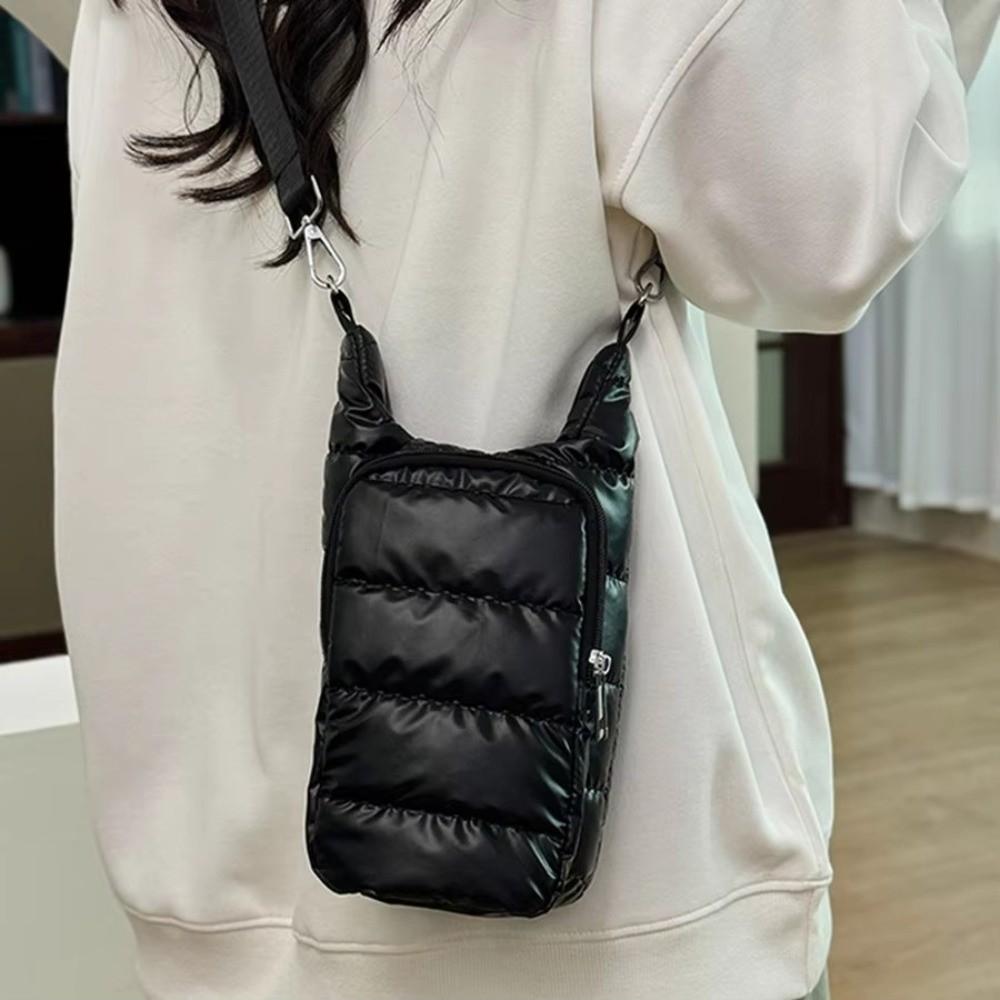 Shoulder Strap Water Bottle Carrier Bag Nylon Shoulder Bag Water Bottle Holder Down Front Pocket Water Bottle Sling Bag Case