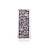 791817PCZ Pink Shining Elegance Spacer Clip Silver Charm