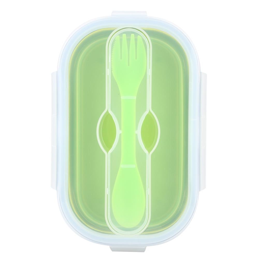 Foldable 800ml Foldable Bento Box Capacity Microwave Safe Portable Food Storage Bento Lunch Box Picnic