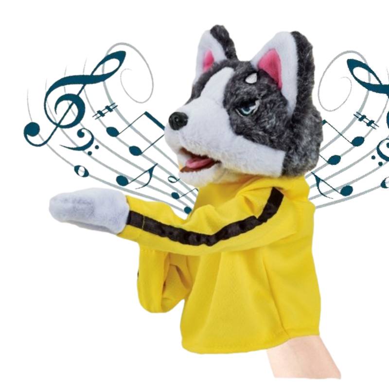 

Плюшевая кукла-рукавица Собака-боксер Интерактивная игрушка Перчатка Шоу Маппет Кен Хаски Звук