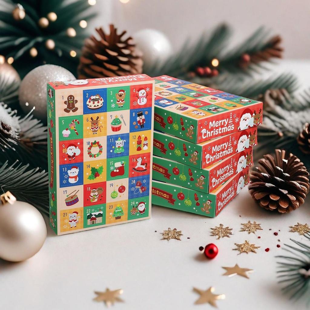 Empty Christmas Advent Calendar Boxes Kit DIY Funny Christmas SurpriseBox 24 Days Christmas Countdown Blind Case For Xmas Party