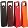 High Quality Faux Leather Wine Bottle Packaging Bag Unique Classic Reusable Wine Bottle Storage Handbag Tote Party Gift Wrapping