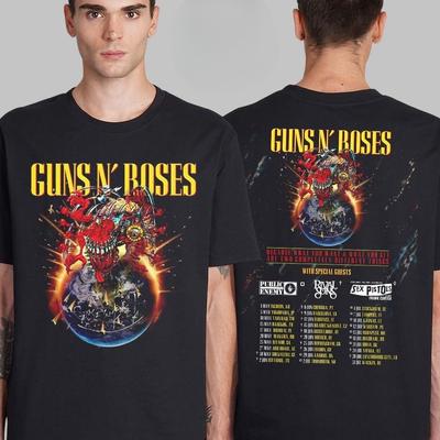Nieuw Guns N Roses Londen VK 2025 Tour Evenement T-shirt In Wembley Stadion op 26 juni 2025 Dubbelzijdig T-shirt