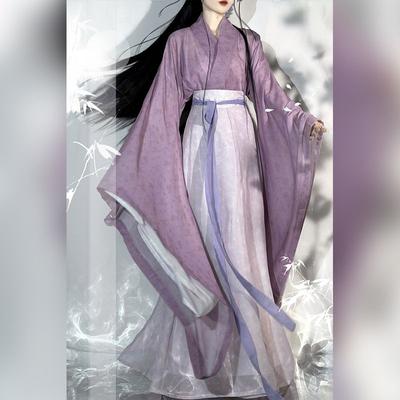 Hanfu-Anzüge für Damen im chinesischen Wei- und Jin-Dynastie-Stil mit weiten Ärmeln und Röcken
