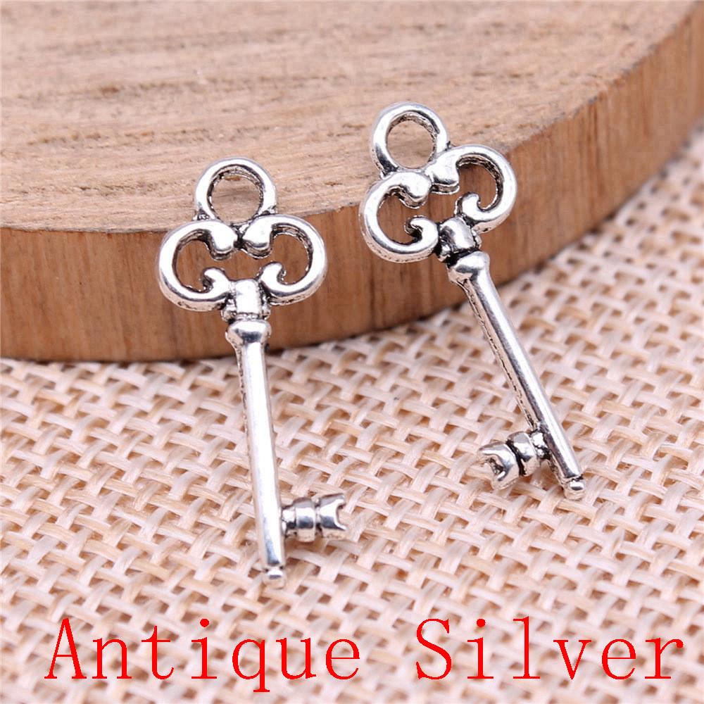 Classic Key Shaped Charms Pendant For Bracelet Necklace Jewelry Making Craft Findings