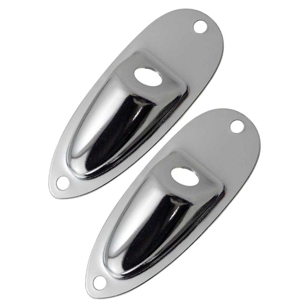 

Tooyful 2Pc Boat Style Electric Bass Guitar Metal Output Jack Socket Plates with 4 Screws for ST SQ Electric Guitars