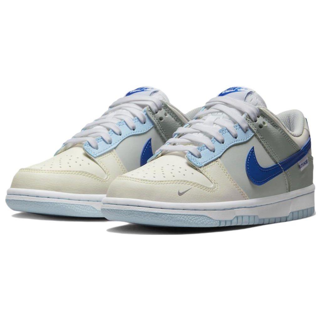Nike Dunk Low GS Just Stitch It -  Hyper Royal Kids Sneakers Cream Ivory White FB1843-141